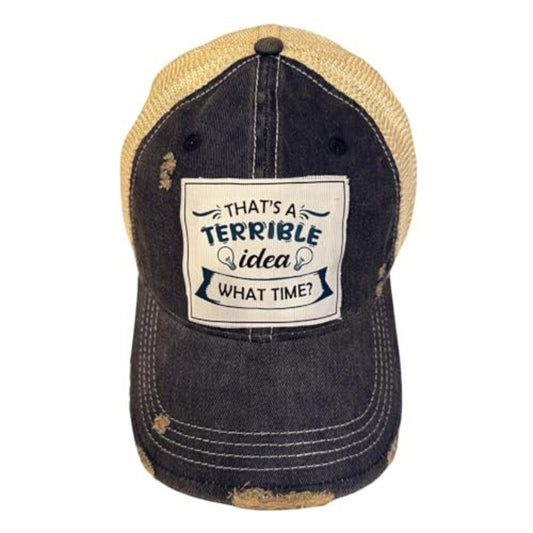 Popfizzy That's a Terrible Idea Funny Trucker Hats for Women and Men, Terrible Gifts, Funny Gifts for Friends (Terrible Idea)