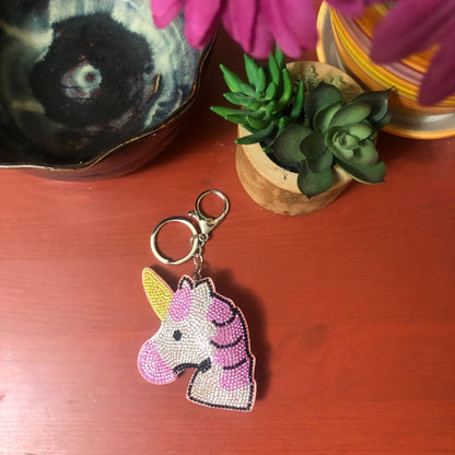 Popfizzy Bling Unicorn Keychains for Girls, Rhinestone Unicorn Backpack Keychain, Pink Unicorn Gifts For Girls and Women