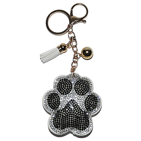 Popfizzy Paw Print Keychain, Bling Purse Charm, Backpack Keychain Key Fob Key Chain Keyring