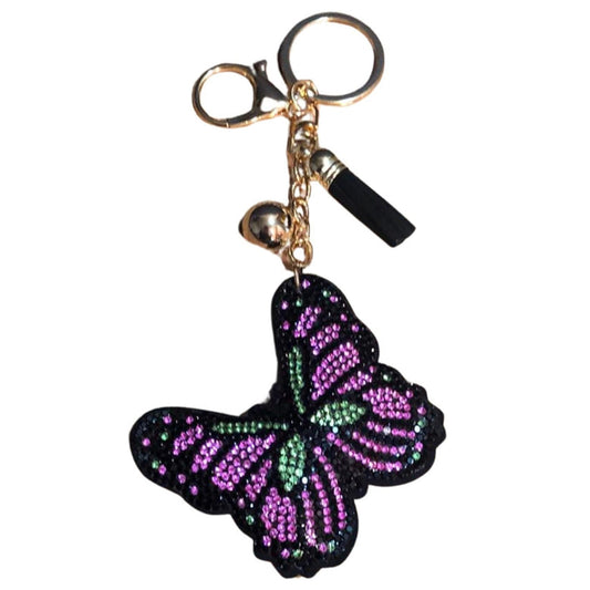 Popfizzy Bling Butterfly Keychain, Purse Charm, Backpack Charm, Crystal Bag Charms, Rhinestone Key Fob
