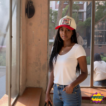 Popfizzy Crazy Bitch Funny Hats for Women, Hats with Funny Sayings, Jersey Shore Baseball Cap, Sarcastic Gifts for Her