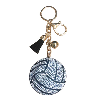 Popfizzy Bling Volleyball Keychain for Girls, Rhinestone Volleyball Gifts for Volleyball Fans, Bag Charm, Womens Purse Charm