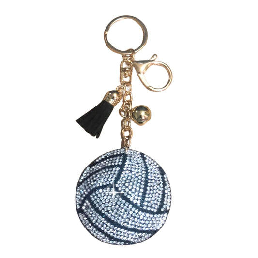 Popfizzy Bling Volleyball Keychain for Girls, Rhinestone Volleyball Gifts for Volleyball Fans, Bag Charm, Womens Purse Charm