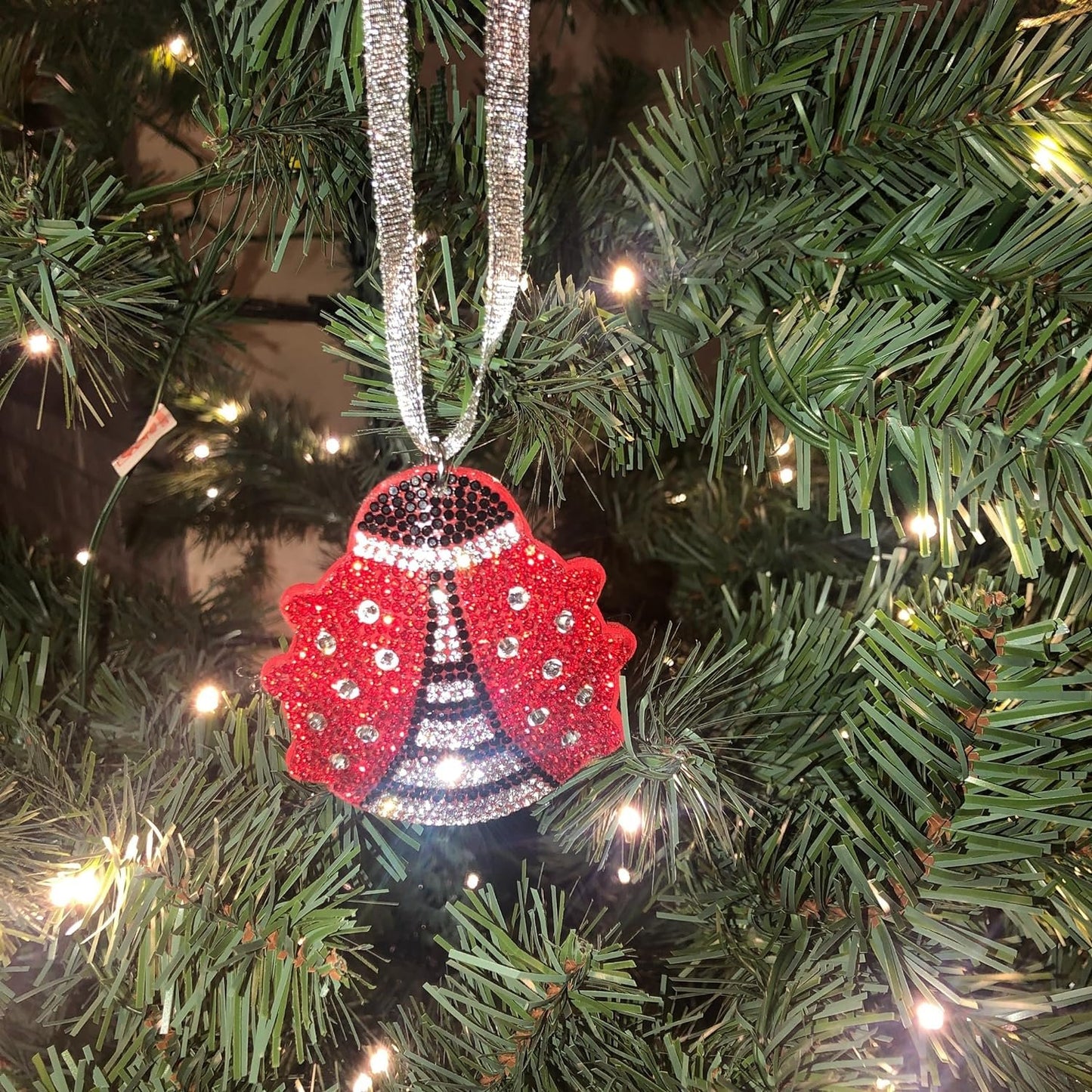 Popfizzy Bling Ladybug Christmas Ornaments 2023, Christmas Decor for Tree, Rhinestone Christmas Tree Ornaments, Xmas Décor