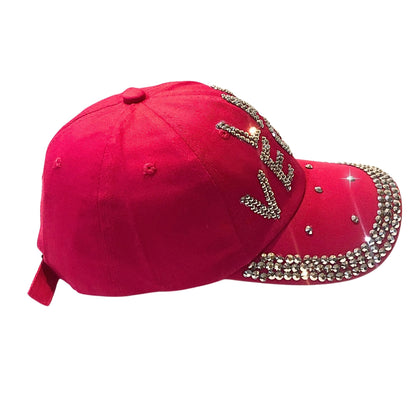 Popfizzy Rhinestone Las Vegas Ball Cap, Bling Hot Pink Las Vegas Hat for Women, Las Vegas Souvenir, Bedazzled Las Vegas Gifts