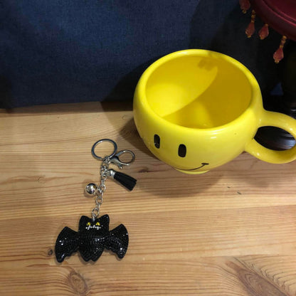 Popfizzy Bling Black Bat Keychain for Women and Girls, Rhinestone Purse Charms for Handbags, Goth Gifts for Her, Spooky Gifts for Women