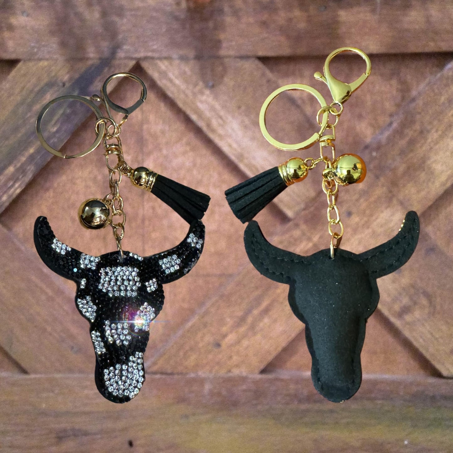 Popfizzy Western Keychain Accessories for Women and Girls, Cute Backpack Key Chain, Bling Purse Charms, Texas Longhorn Gifts
