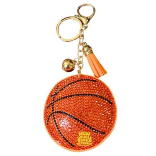 Popfizzy Bling Basketball Keychain for Women and Girls, Purse Charm, Bag Charm, Girls Basketball Gifts, Double Sided