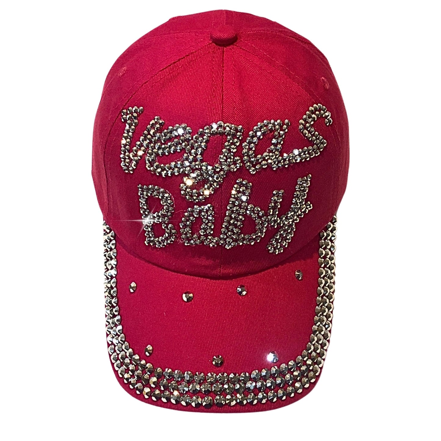 Popfizzy Bling Las Vegas Baby Hat, Rhinestone Las Vegas Baseball Cap for Women, Las Vegas Souvenir, Bedazzled Las Vegas Gifts