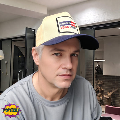 Popfizzy Breaking News I Don’t Care Hat for Men and Women, Adult Humor Cap, Adjustable Baseball Cap, Funny Gifts for Adults