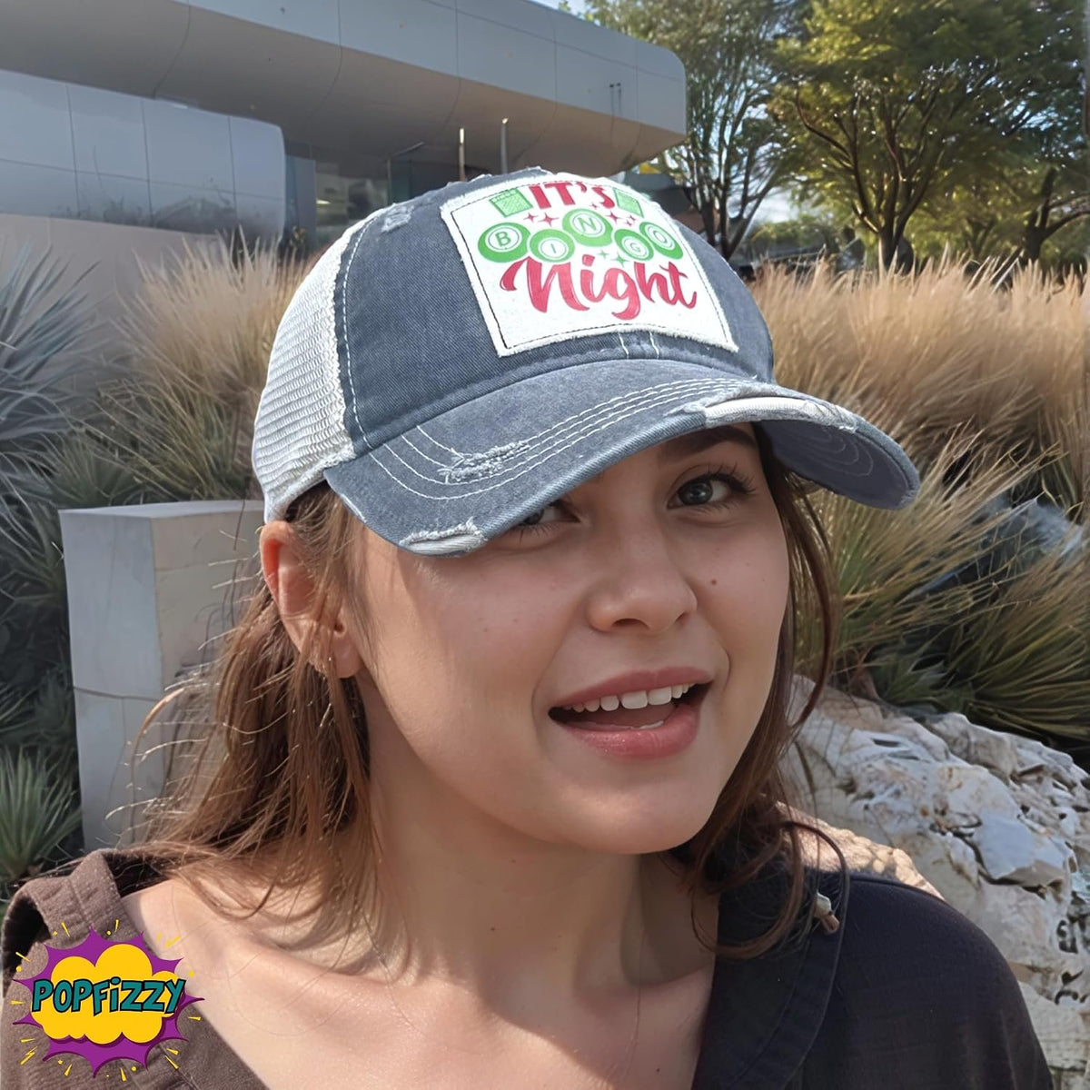 Popfizzy Bingo Hat for Women and Men, Adult Vintage Trucker Hat, Bingo Gift