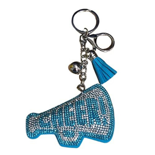 Popfizzy Silver and Blue Cheer Keychain for Women and Girls, Cheerleader Bag Charm