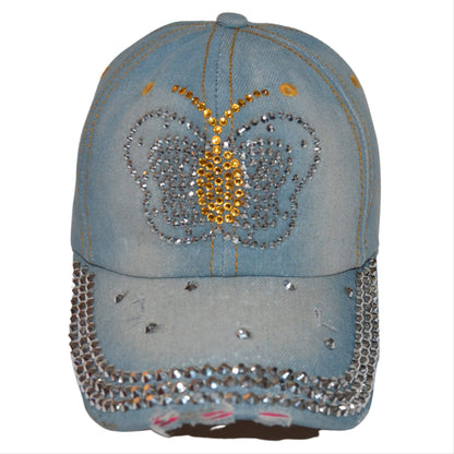 Popfizzy Monarch Butterfly Hat for Women and Girls, Rhinestone Butterfly Dad Hats, Bling Monarch Butterfly Gifts for Women