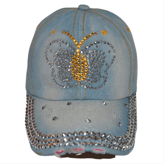 Popfizzy Monarch Butterfly Hat for Women and Girls, Rhinestone Butterfly Dad Hats, Bling Monarch Butterfly Gifts for Women