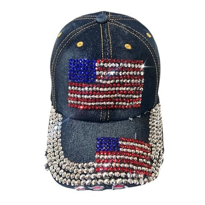 Popfizzy rhinestone American Flag Hat