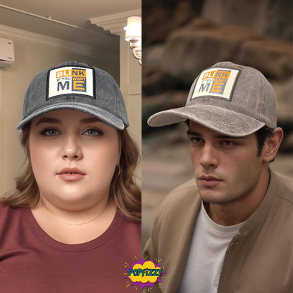 Popfizzy Blink if You Want Me Hat for Men and Women, Fun Unisex Cotton Baseball Cap with Funny Sayings, Great Gift for Adults