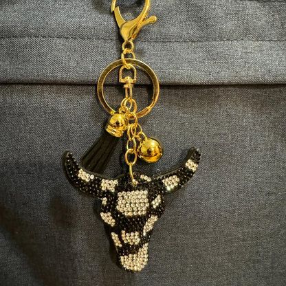 Popfizzy Western Keychain Accessories for Women and Girls, Cute Backpack Key Chain, Bling Purse Charms, Texas Longhorn Gifts