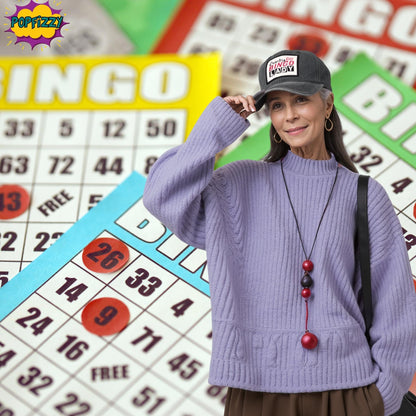Popfizzy Lucky Bingo Lady Hats for Women, Fun Bingo Caller Gifts for Women, Ladies Gambling Baseball Caps with Funny Sayings