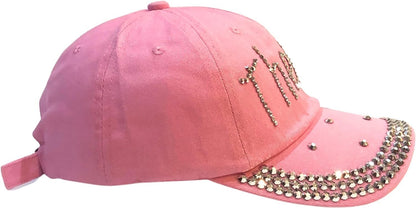 Popfizzy Thelma Hat for Women, Rhinestone Bestie Gifts for Women, Bling Best Friend Apparel, for Women