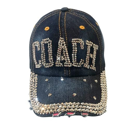 Bling Coach Hat – Sparkly Rhinestone Cap for Women Coaches