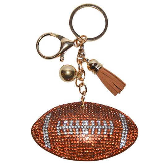 Popfizzy Football Keychains Bling Backpack Keychain Keyring Purse Charm Key Fob
