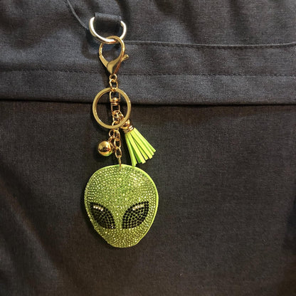 Popfizzy Bling Alien Keychain Accessories for Women, Rhinestone Keychain, Car Keys Keychain Charms
