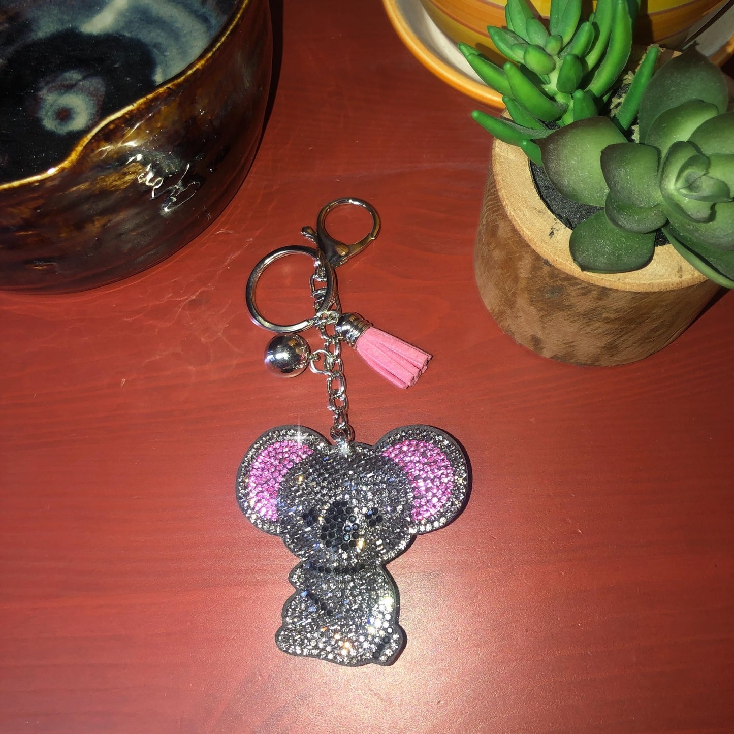 Popfizzy Bling Koala Keychain Accessories for Women, Rhinestone Purse Charm, Koala Gifts, Backpack Decor, Fun Koala Keyring