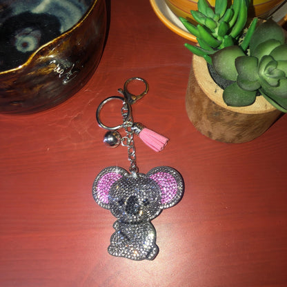 Popfizzy Bling Koala Keychain Accessories for Women, Rhinestone Purse Charm, Koala Gifts, Backpack Decor, Fun Koala Keyring