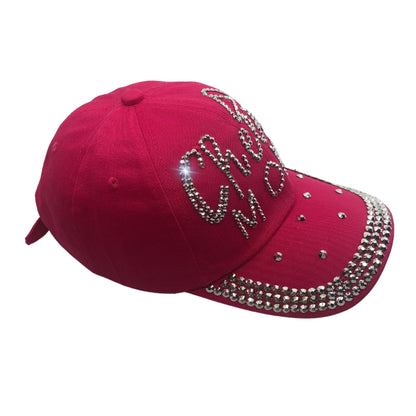 Popfizzy Cheer Mom Hat for Women, Rhinestone Cheer Mom Gifts, Bling Cheer Accessories, Cheer Clothes, Cool Cheer Gifts