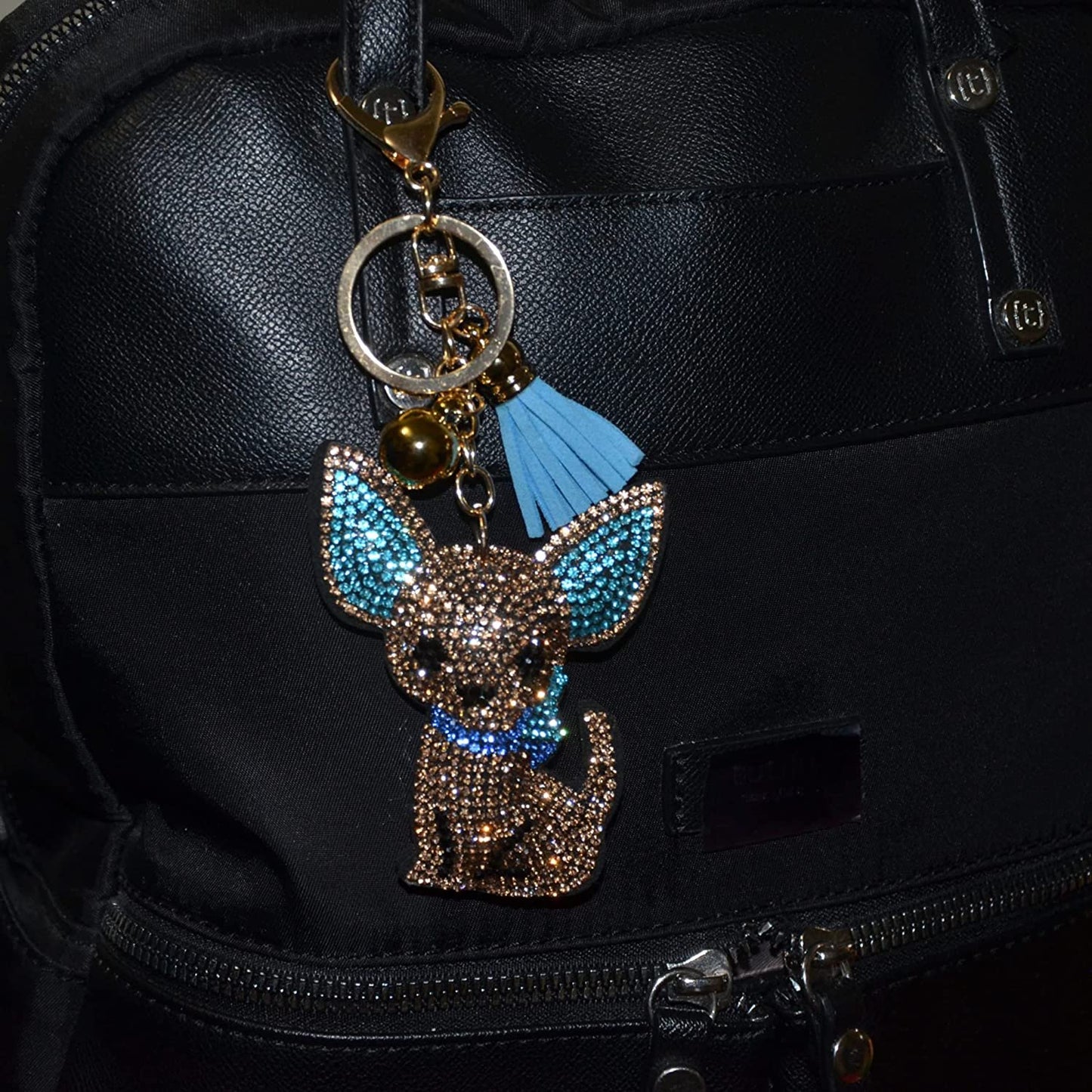 Popfizzy Bling Chihuahua Keychain for Women, Purse Bag Charm