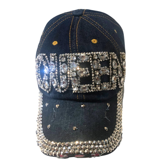 Popfizzy Queen Hats for Women, Bedazzled Queen Gifts, Bling Hats for Women, Sparkly Rhinestone Hat, Trendy Queen Accessories