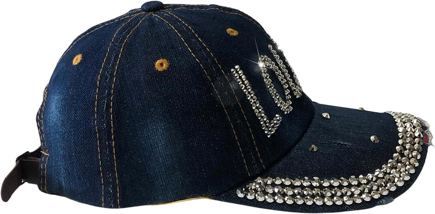 Popfizzy Bling Louise Hat for Women, Rhinestone Bestie Gifts for Women, Best Friend Apparel, for Women