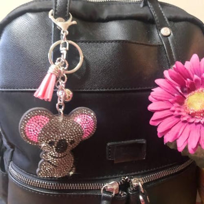Popfizzy Bling Koala Keychain Accessories for Women and Girls, Rhinestone Keychain with Koala Charm, Purse Charm, Koala Gifts