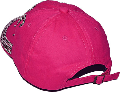 Women's Bling Pink Las Vegas Cap, Bejeweled Rhinestone Baseball Cap, Distressed Pink Hat for Women, Bling Gifts for Women