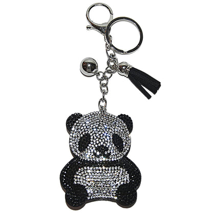 Popfizzy Bling Panda Bear Keychain, Purse Charm, Backpack Charm, Crystal Bag Charms, Rhinestone Key Fob