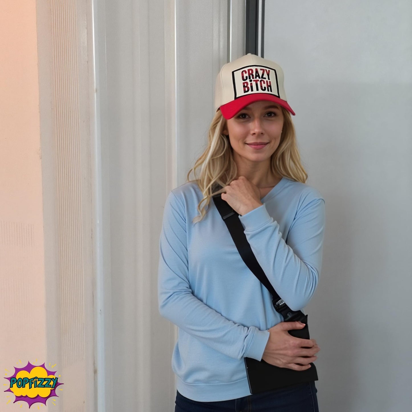 Popfizzy Crazy Bitch Funny Hats for Women, Hats with Funny Sayings, Jersey Shore Baseball Cap, Sarcastic Gifts for Her
