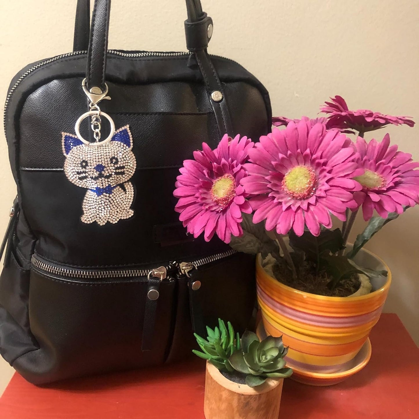 Popfizzy Bling Keychain Accessories for Women, Rhinestone Keychain, Car Keys Keychain Charms, Cool Purse Charms for Handbags