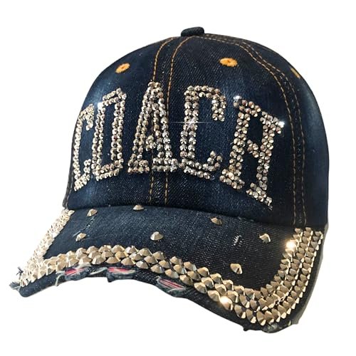 Bling Coach Hat – Sparkly Rhinestone Cap for Women Coaches
