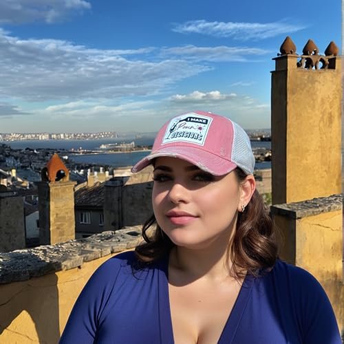 Popfizzy Funny Vintage Trucker Hats for Wine Drinkers, Adult Humor Caps, Distressed Baseball Cap (I Make Pour Decisions)