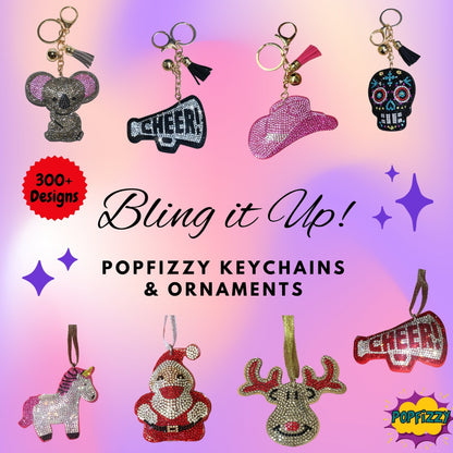 Popfizzy Blue Cheer Keychain for Women and Girls, Cheerleader Bag Charm