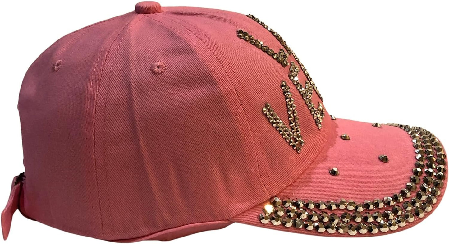 Popfizzy Rhinestone Las Vegas Ball Caps, Bling Bling Las Vegas Hat for Women, Las Vegas Souvenir, Bedazzled Las Vegas Gifts