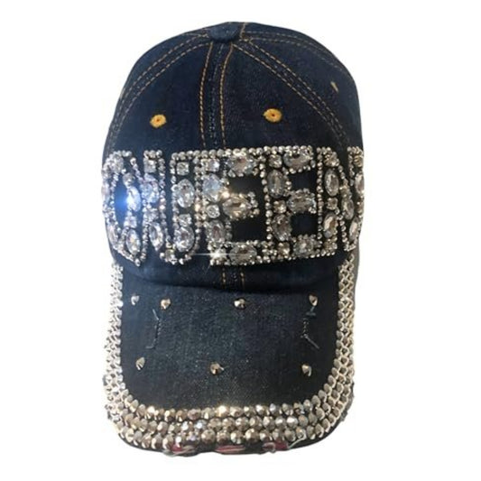 Popfizzy Queen Hats for Women, Bedazzled Queen Gifts, Bling Hats for Women, Sparkly Rhinestone Hat, Trendy Queen Accessories