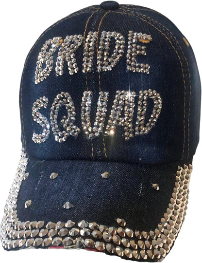 Popfizzy Bling Bride Squad Hat, Bachelorette Party Hats, Bridesmaids Gifts, Team Bride, Bride Tribe, Bachelorette Gifts