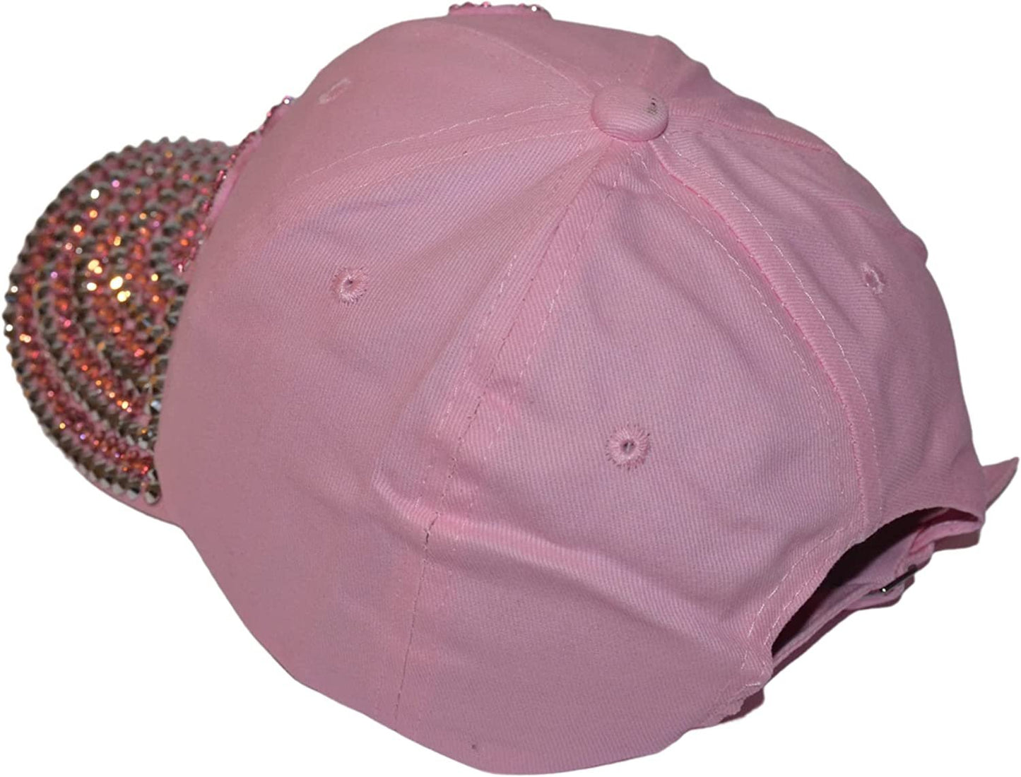 Popfizzy Womens Bling Cap, Rhinestone Baseball Cap, Bejeweled Distressed Denim Hat, Bling Gifts for Women