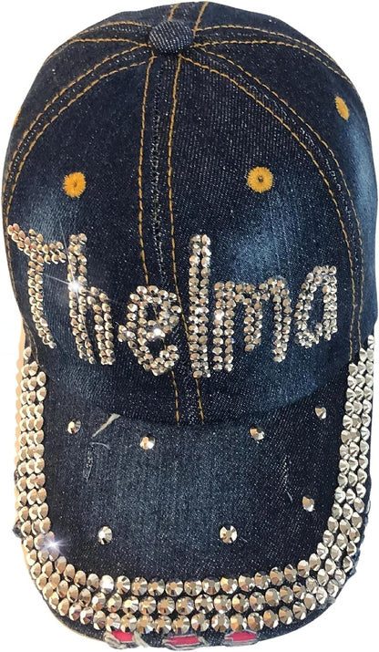 Popfizzy Bling Thelma Hat for Women, Rhinestone Bestie Gifts for Women, Best Friend Apparel, for Women
