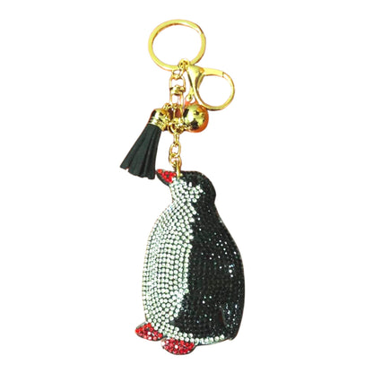 Popfizzy Penguin Keychains for Women and Girls, Bling Backpack Key Chain for Animal Lovers, Rhinestone Purse Charms