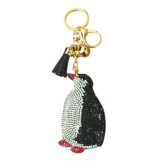 Popfizzy Penguin Keychains for Women and Girls, Bling Backpack Key Chain for Animal Lovers, Rhinestone Purse Charms