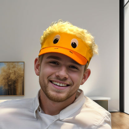 Popfizzy Duck Hat with Hair for Men and Women, Wig Hat, Fake Hair Hat, Adult Halloween Baseball Hat with Hair Attached