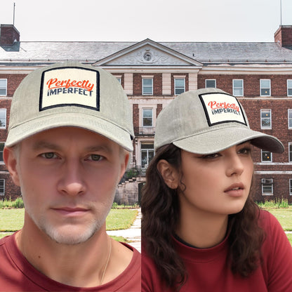 Popfizzy Perfectly Imperfect Hat for Men and Women, Fun Unisex Cotton Baseball Cap with Funny Sayings, Great Gifts for Adults