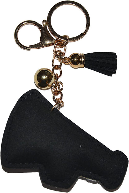 Popfizzy Silver and Black Cheer Keychain for Women and Girls, Cheerleader Bag Charm